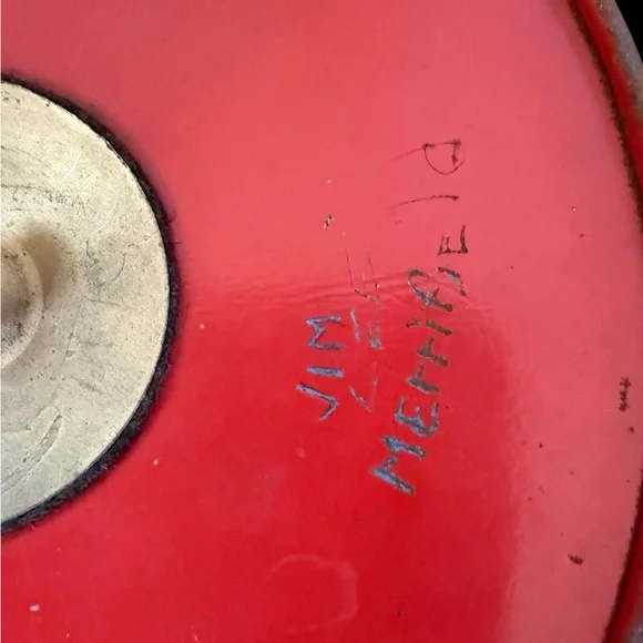 Vintage Red Metal Sewing Box w/ Thread Insert | Mid-Century Notions Tin - Picture 4 of 9